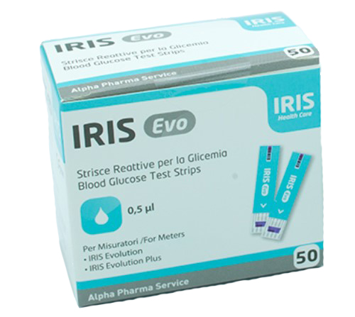 STRISCE MISURAZIONE GLICEMIA IRIS EVO 50 PEZZI - Farmastop
