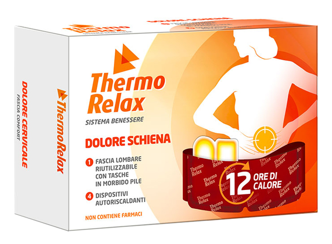THERMORELAX FASCIA LOMBARE DOLORE SCHIENA+4 DISPOSITIVI AUTORISCALDANTI - Farmastop