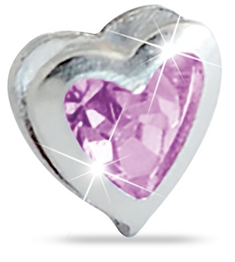 ORECCHINO CUORE ZIRCONE ROSA - Farmastop