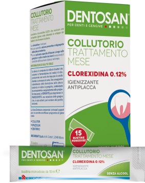 DENTOSAN COLLUTORIO MONODOSE TRATTAMENTO MENSILE 0,12% 15 BUSTINE DA 10 ML - Farmastop