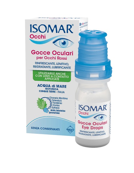 ISOMAR OCCHI GOCCE OCULARI ALL'ACIDO IALURONICO 0,20% 10 ML SENZA CONSERVANTI - Farmastop