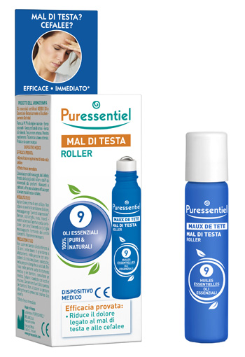 PURESSENTIEL ROLLER MAL DI TESTA AI 9 OLI ESSENZIALI 5 ML - Farmastop