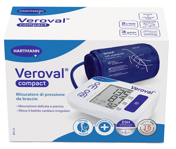 VEROVAL COMPACT MISURATORE DI PRESSIONE DA BRACCIO UNIVERSAL 22-42CM - Farmastop