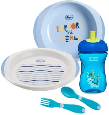 CHICCO SET PAPPA 12 MESI+ AZZURRO - Farmastop