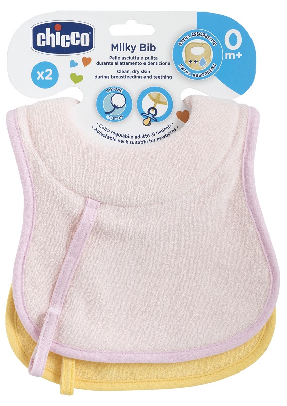 CHICCO BAVAGLINE 0M+ 2PZ ROSA - Farmastop