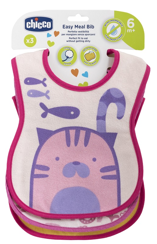 CHICCO BAVAGLINO PAPPA 6M 3 PEZZI GIRL - Farmastop