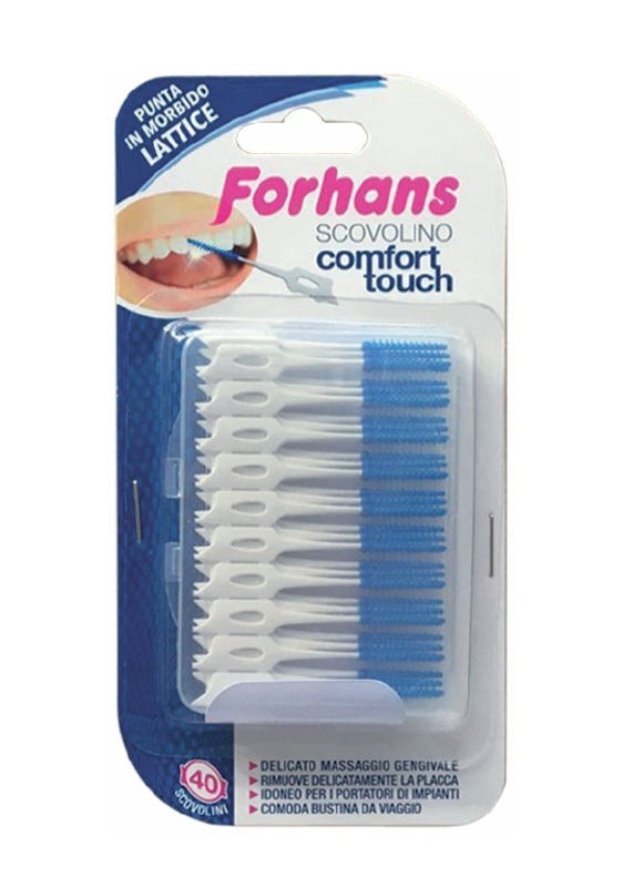 FORHANS SCOVOLINO COMFORT TOUCH PUNTA IN LATTICE 40 PEZZI - Farmastop
