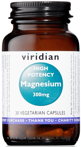 VIRIDIAN MAGNESIUM 300MG HIGH POTENCY 30 CAPSULE VIRIDIAN MAGNESIO SUPERIORE ALTA CONCENTRAZIONE - Farmastop