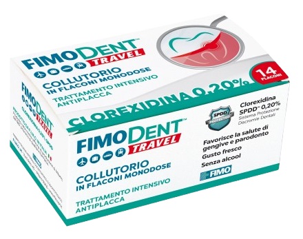 FIMODENT TRAVEL COLLUTORIO CLOREXIDINA SPDD 0,20% 14 FLACONCINI MONODOSE 10 ML - Farmastop
