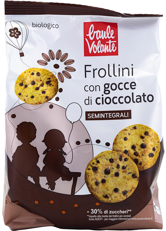 BAULE VOLANTE FROLLINI CON GOCCE DI CIOCCOLATO SEMINTEGRALI - Farmastop