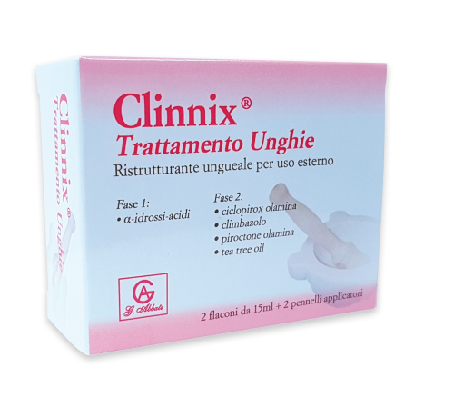 CLINNIX TRATTAMENTO UNGHIE 2 FLACONI 15 ML + 2 PENNELLI APPLICATORI - Farmastop