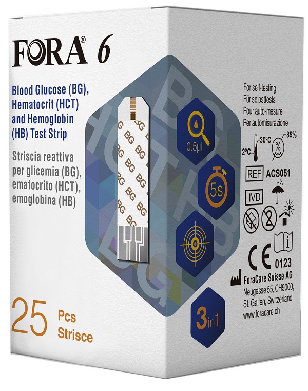 STRISCIA REATTIVA 3 IN 1 FORA 6 CONNECT MULTIFUNZIONALE BG/HCT/HB BOX DA 25 PEZZI - Farmastop