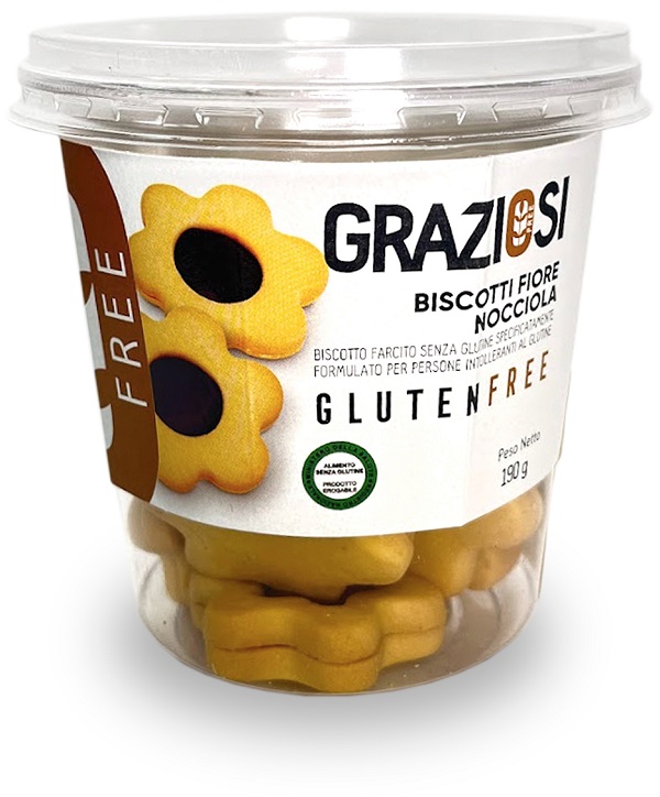 FIORE CON CREMA DI NOCCIOLA BISCOTTO 190 G - Farmastop