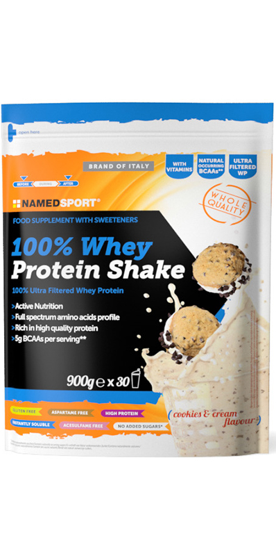 100% WHEY PROTEIN SHAKE COOKIES & CREAM 900 G - Farmastop