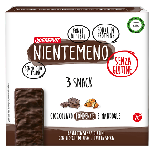 NIENTEMENO BAR FONDENTE MANDORLE 3 X 33 G - Farmastop