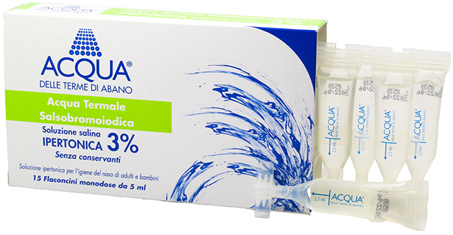ACQUA DELLE TERME DI ABANO SOLUZIONE IPERTONICA 3% PER LAVAGGIO NASALE - Farmastop