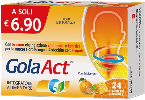 GOLA ACT MIELE ARANCIA 24 COMPRESSE SOLUBILI 33,6 G - Farmastop
