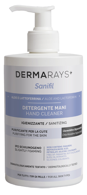 DERMARAYS SANIFIL DETERGENTE MANI IGIENIZZANTE ALOE E LATTOFERRINA 500 ML - Farmastop