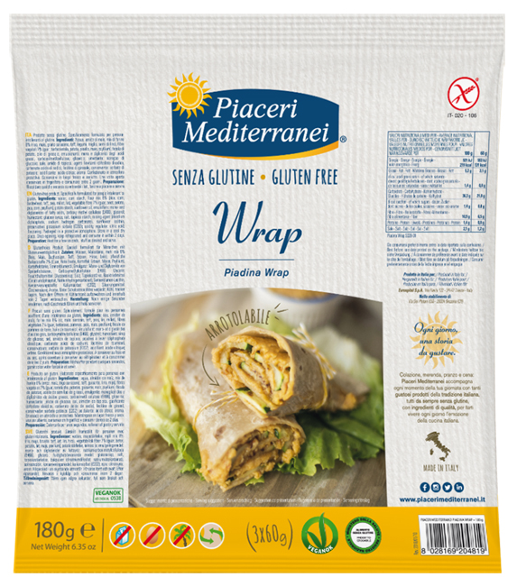 PIACERI MEDITERRANEI PIADINA WRAP 180 G - Farmastop