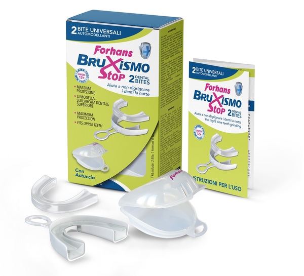 BITE UNIVERSALI AUTOMODELLANTI BRUXISMO STOP FORHANS 2 PEZZI - Farmastop