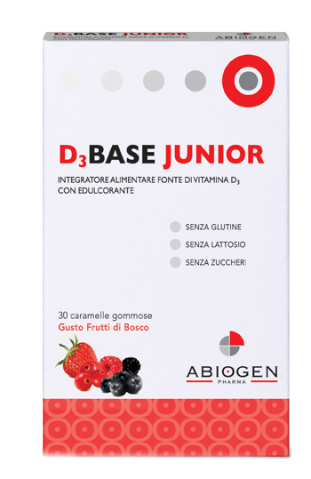 D3BASE JUNIOR 30 CARAMELLE GOMMOSE FRUTTI DI BOSCO - Farmastop