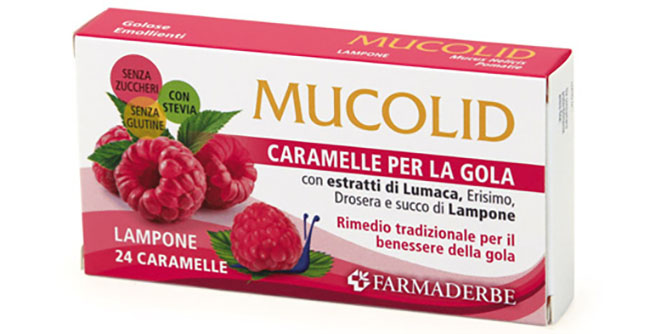 MUCOLID LUMACA & LAMPONE 24 CARAMELLE - Farmastop