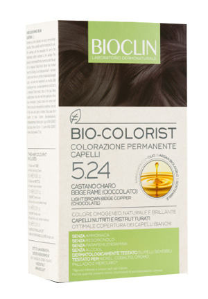 BIOCLIN BIO COLORIST 5,24 CASTANO CHIARO BEIGE RAME CIOCCOLATO - Farmastop