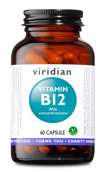 VIRIDIAN VITAMIN B12 HIGH POTENCY 60 CAPSULE VIRIDIAN VITAMINA B12 ALTA CONCENTRAZIONE - Farmastop