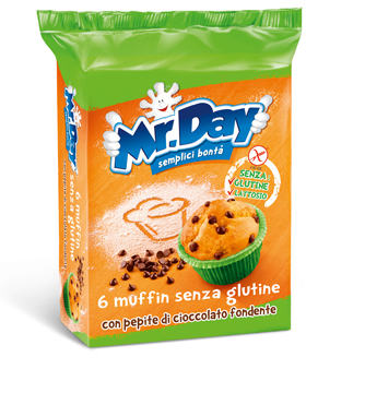 MR DAY MUFFIN SENZA GLUTINE CON PEPITE DI CIOCCOLATO FONDENTE 6 X 42 G - Farmastop