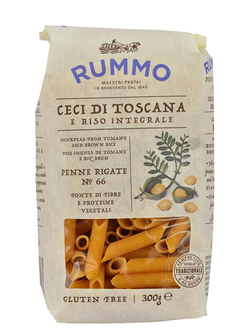 RUMMO PENNE RIGATE N 66 CECI DI TOSCANA E RISO INTEGRALE 300 G - Farmastop