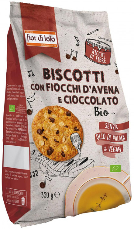 BISCOTTI CON FIOCCHI DI AVENA E CIOCCOLATO 350 G - Farmastop