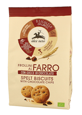 FROLLINO DI FARRO CON GOCCE DI CIOCCOLATO BIO 250 G - Farmastop