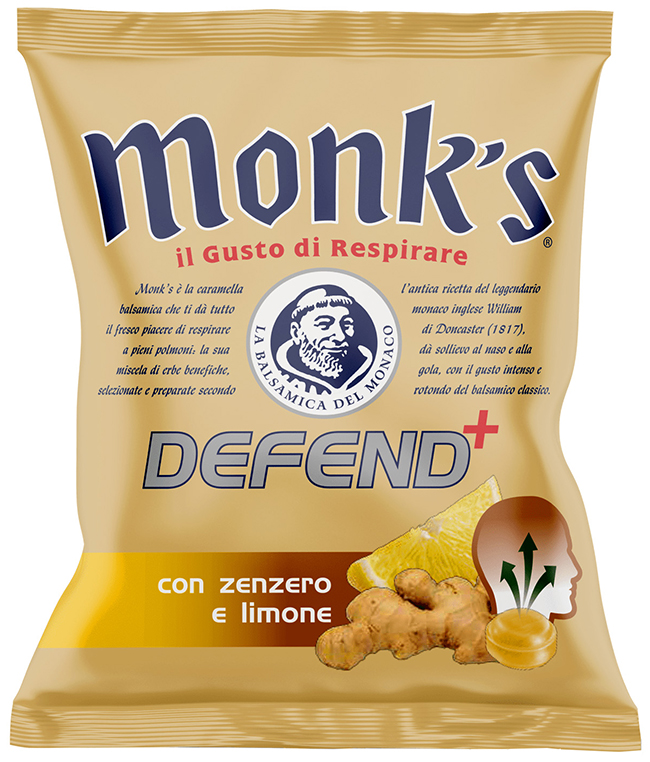 MONKS CARAMELLE DEFEND ZENZERO/LIMONE 46 G - Farmastop