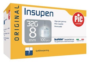 AGO PER PENNA PIC INSUPEN ORIGINAL GAUGE 32X8 MM 100 PEZZI - Farmastop
