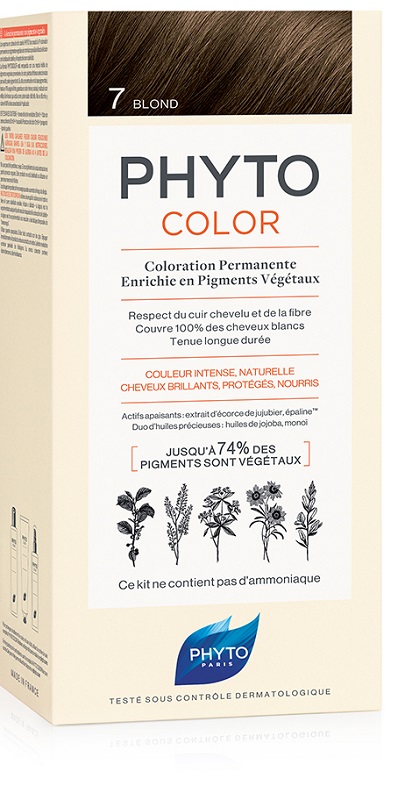 PHYTOCOLOR 7 BIONDO 1 LATTE + 1 CREMA + 1 MASCHERA + 1 PAIO DI GUANTI - Farmastop