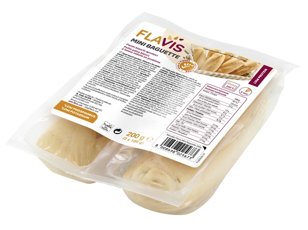 FLAVIS MINI BAGUETTE PANINI BIANCHI APROTEICI 2 PEZZI DA 100 G - Farmastop
