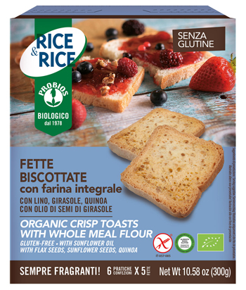 RICE&RICE FETTE BISCOTTATE CON FARINA INTEGRALE 300 G - Farmastop