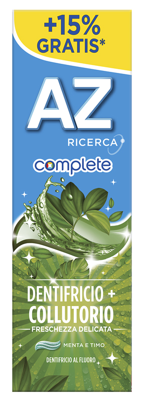 AZ COMPLETE DENTIFRICIO + COLLUTORIO FRESCHEZZA DELICATA 75 ML - Farmastop