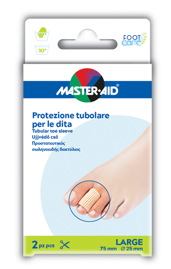 PROTEZIONE TUBOLARE IN GEL MASTER-AID FOOTCARE ELASTICIZZATO LARGE 7,5 CM 20 MM 2 PEZZI C5 - Farmastop