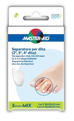 SEPARATORE DITA IN GEL MASTER-AID FOOTCARE MIX 1 SMALL + 2 MEDIUM C9 - Farmastop