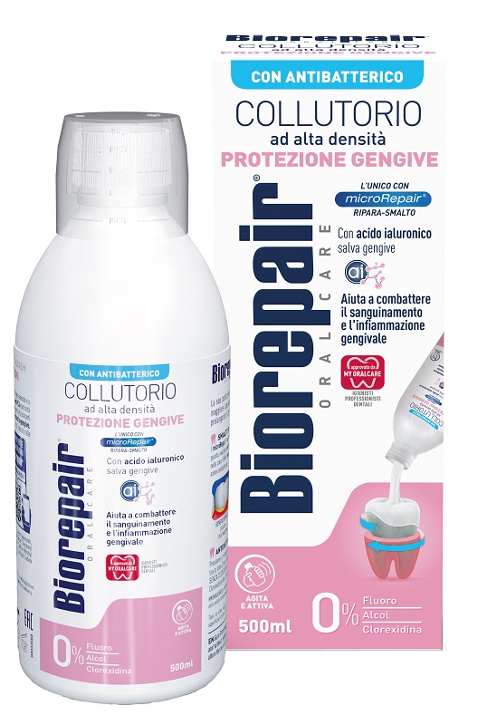 BIOREPAIR ORAL CARE COLLUTORIO ALTA INTENSITA' CON ANTIBATTERICO PROTEZIONE GENGIVE 500 ML - Farmastop