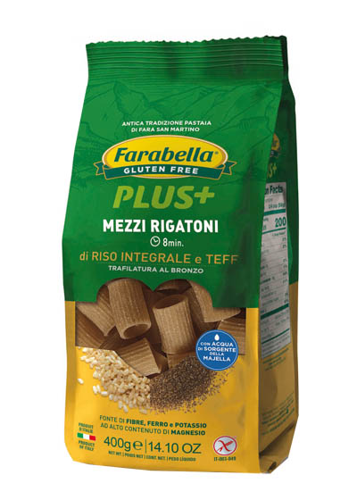 FARABELLA MEZZI RIGATONI RISO INTEGRALE TEFF 400 G - Farmastop