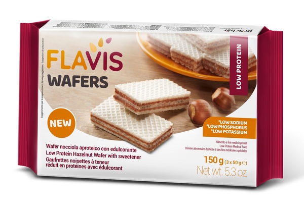 FLAVIS WAFERS NOCCIOLA APROTEICO 3 PORZIONI DA 50 G - Farmastop