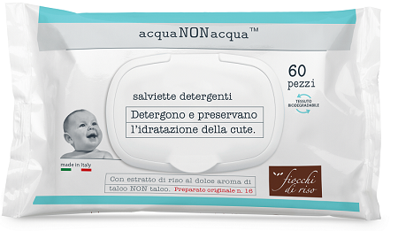 FIOCCHI DI RISO ACQUA NON ACQUA SALVIETTE DETERGENTI 60 PEZZI - Farmastop