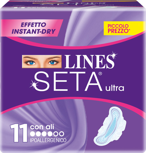 LINES SETA ULTRA ASSORBENTI CON ALI 11 PEZZI - Farmastop
