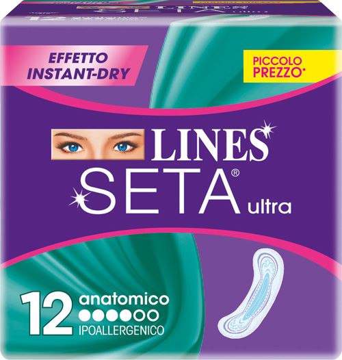 LINES SETA ULTRA ASSORBENTI ANATOMICI 12 PEZZI - Farmastop