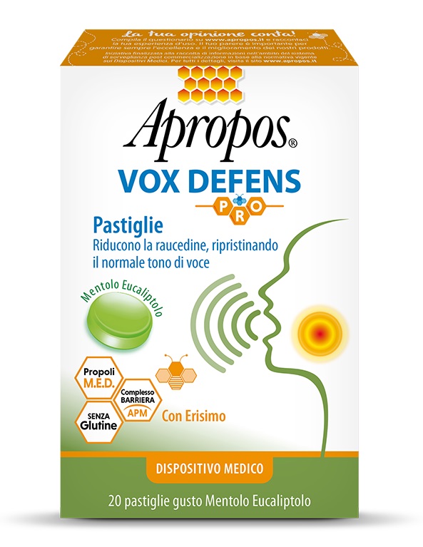 APROPOS VOX DEFENS PRO MENTOLO EUCALIPTO 20 PASTIGLIE - Farmastop