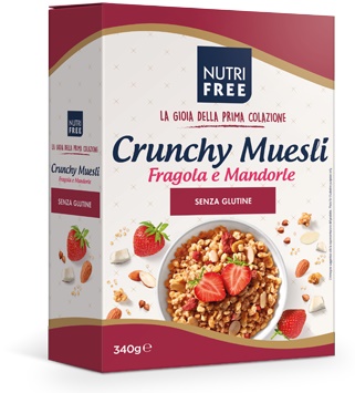 NUTRIFREE CRUNCHY MIX FRAGOLE E MANDORLE 340 G - Farmastop