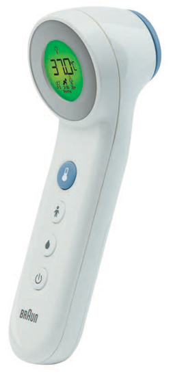 TERMOMETRO BRAUN TOUCH + NO TOUCH MODELLO BNT400 3 IN 1 PER MISURAZIONE TEMPERATURA A DISTANZA DELLA FRONTE CIBO E BAGNO - Farmastop