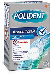 POLIDENT AZIONE TOTALE 66 COMPRESSE PULITORE PER PROTESI QUOTIDIANO - Farmastop